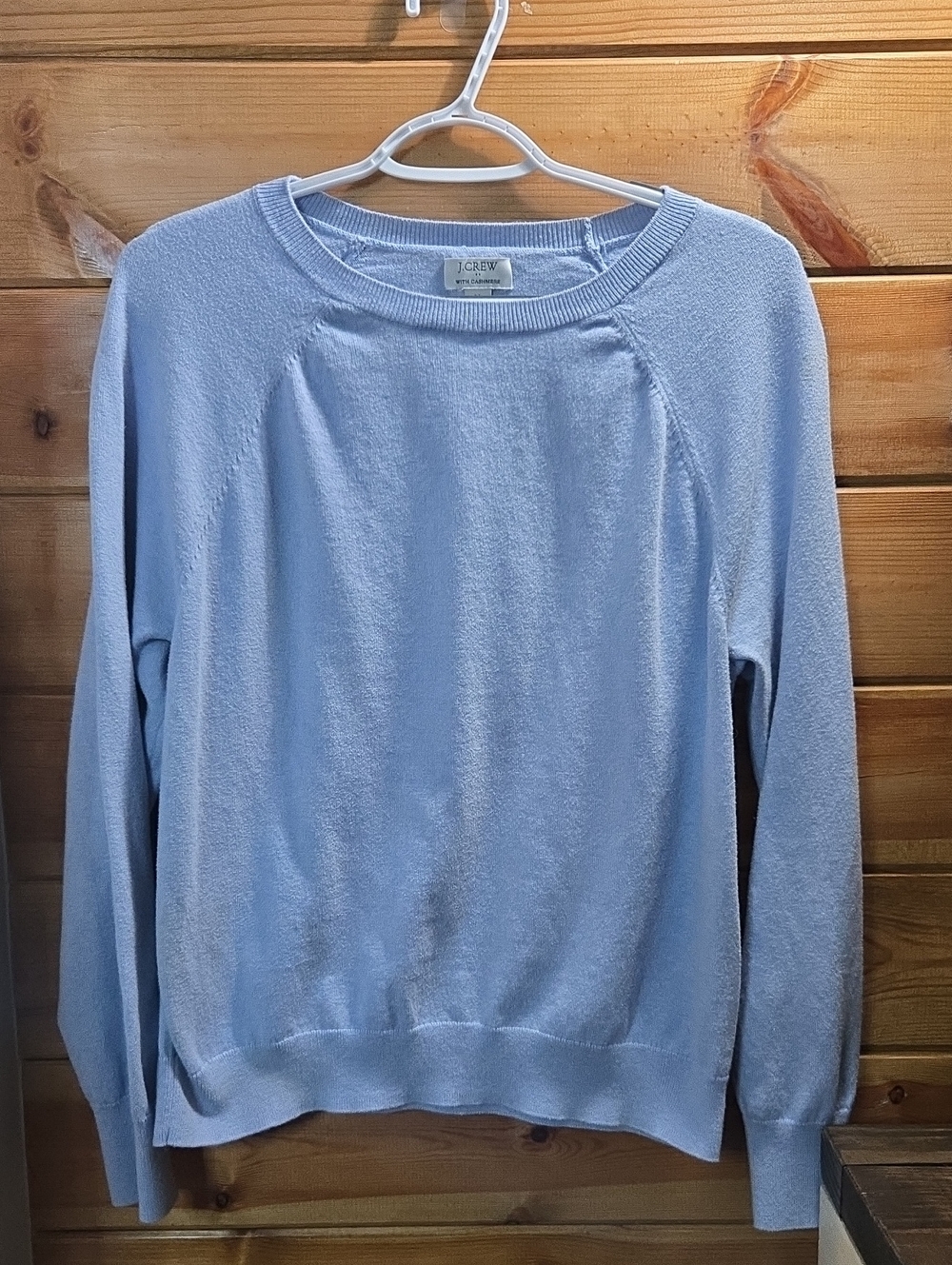 J. Crew Women's Scoopneck Sweater in Pale Blue With Cashmere Med